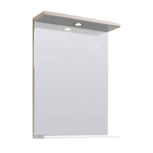 White Gloss 450mm Mirror and Light Canopy - Blanco by Voda Design