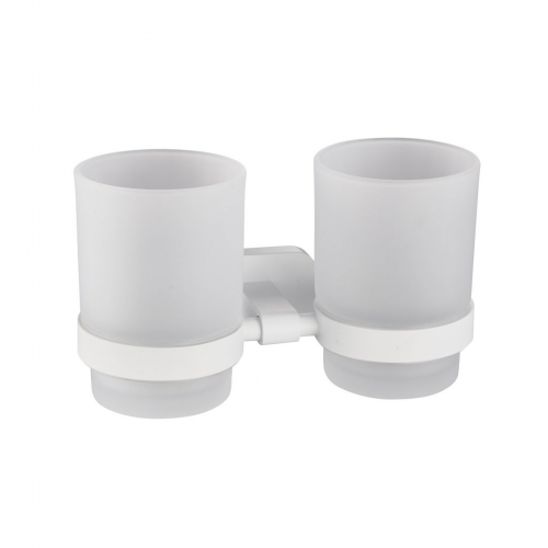 Asti Double Tumbler Holder Matt white- 52.467