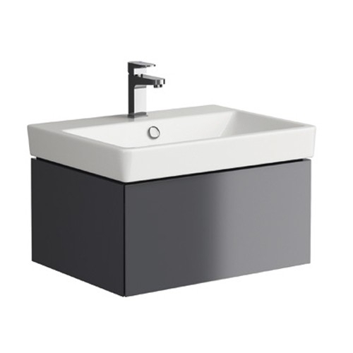 600mm Grey Wall Hung Vanity Unit - Berg By Synergy