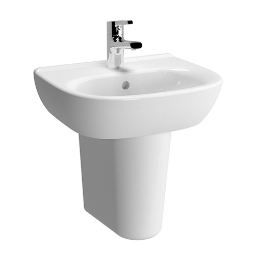 VitrA Zentrum 450mm 1 Tap Hole Washbasin With Semi Pedestal 