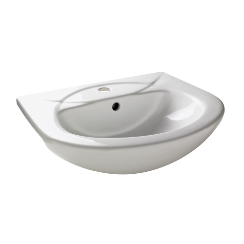 Semi Recessed Basin 1TH White With Overflow