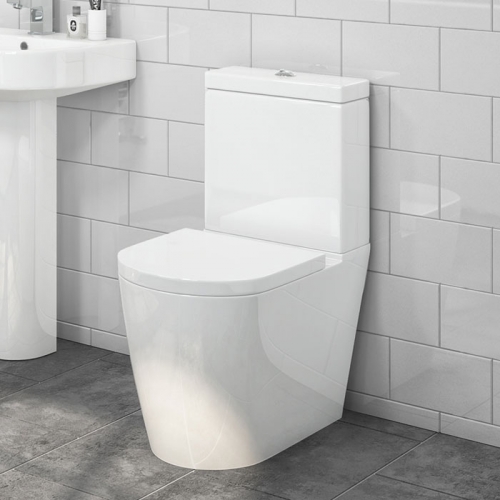 Fully Back To Wall Close Coupled Toilet With Cistern &  Seat