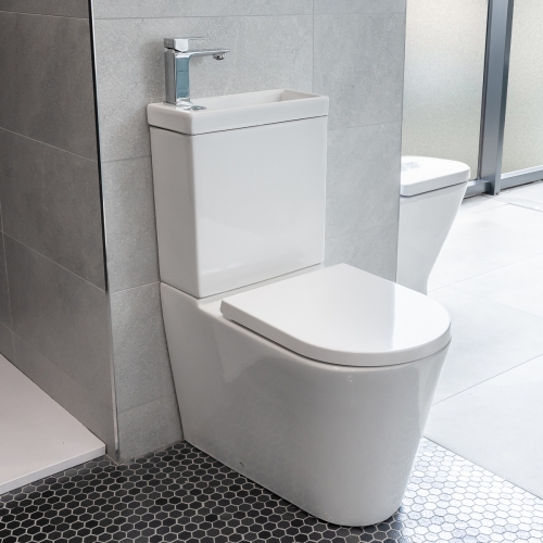 2 in 1 Basin & Toilet Combination with Soft Close Seat - Combi By Voda Design