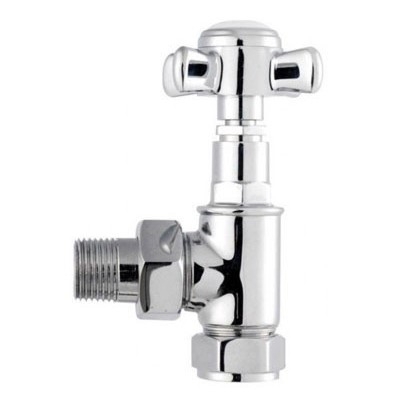 Angled Victorian Chrome Crosshead Radiator Valves