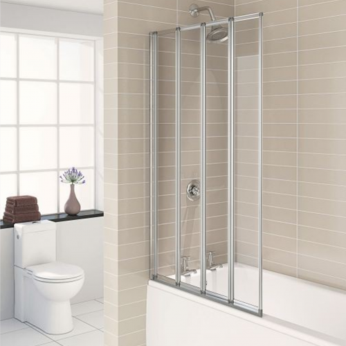 Aqualux Silver Folding Bath Screen