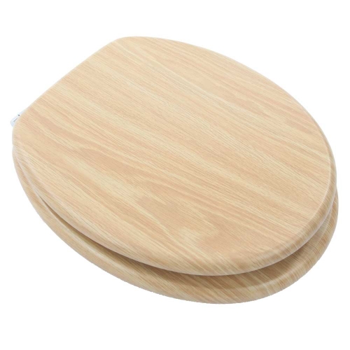 Soft Close Wood Effect Toilet Seat - Natural Oak