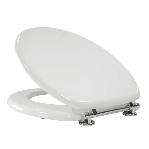 Wood Effect Standard White Toilet Seat