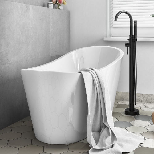 Matt White Modern Slipper Bath 1660 x 740 x 725mm 