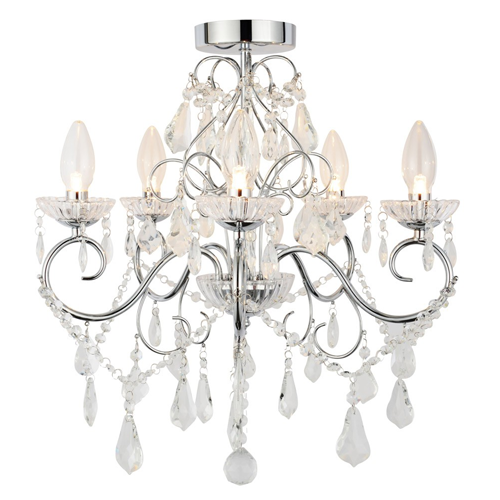 Synergy Cordelia Chrome 5 Light Bathroom Chandelier