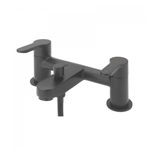 Black Bath Shower Mixer With Lollipop Handle