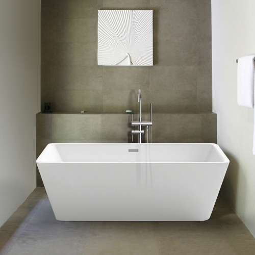 Freestanding Modern Square Double Ended Thin Edge Bath 1700 x 800 mm - Lido by Synergy 