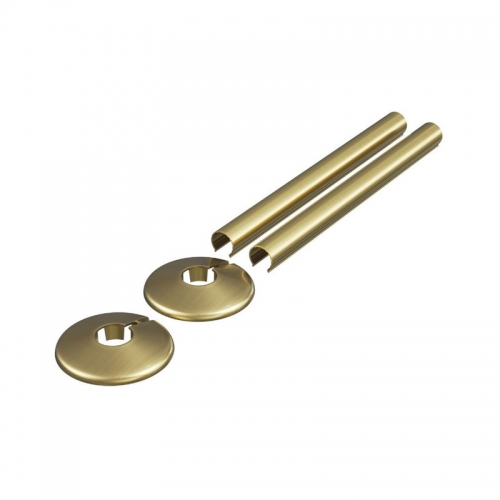180x18mm Radiator Pipe Sleeves - Brushed Brass