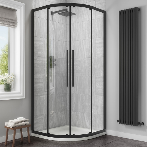 6mm 2 Door sliding Quadrant Enclosure 800mm - Black