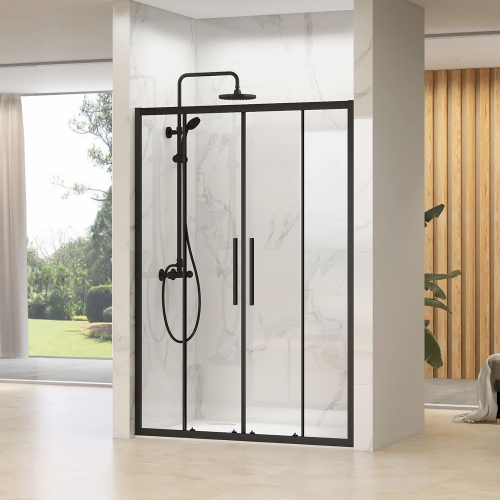 Synergy Vodas 6 1400mm Black Sliding Shower Door (2 Door)