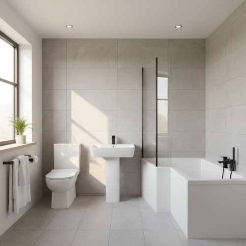 L Shape Shower Bath Deal - Left Hand - VODASUITE1