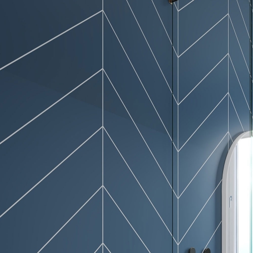 Fibo Urban - 2.4m x 0.6m Wall Panel - Dusty Blue (Chevron) - Pack Of 2