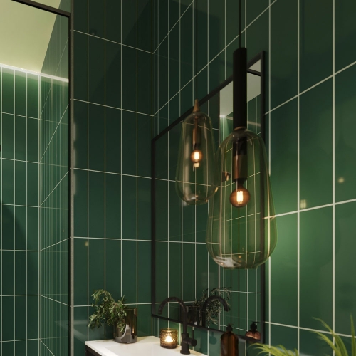 Fibo Urban - 2.4m x 0.6m Wall Panel - Bottle Green (Stacked Subway) - Pack Of 2