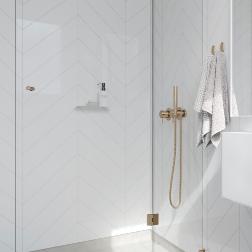 Fibo Urban - 2.4m x 0.6m Wall Panel - Denver White (Chevron) - Pack Of 2