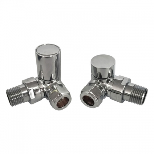 Patterned Chrome Radiator Valves - Corner
