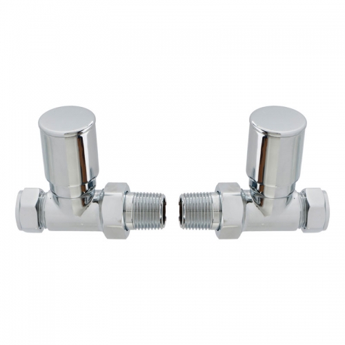 Patterned Chrome Radiator Valves - Straight