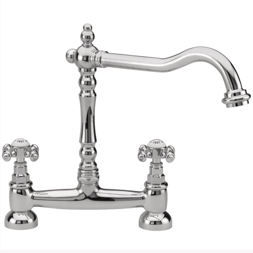 Tradition French Classic Bridge Sink Mixer - Chrome