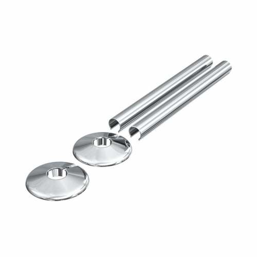 180x18mm Radiator Pipe Sleeves - Chrome