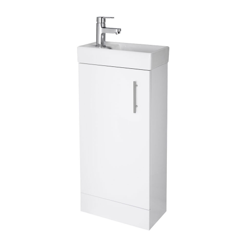 400mm F/S Minimalist Compact Unit & Basin - Gloss White (CLOAK002)