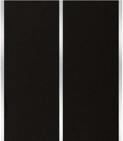 Black Ceiling & Wall Panel with Chrome Strip by Voda Design