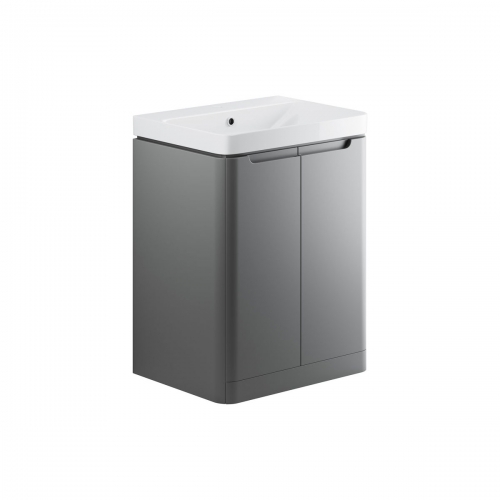 Freedom 605mm 2 Door Floor Standing Basin Unit - Matt Grey
