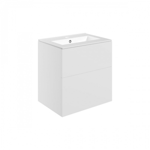 Hadleigh 610mm Wall Hung 2 Drawer Basin Unit & 1TH Basin - Matt White