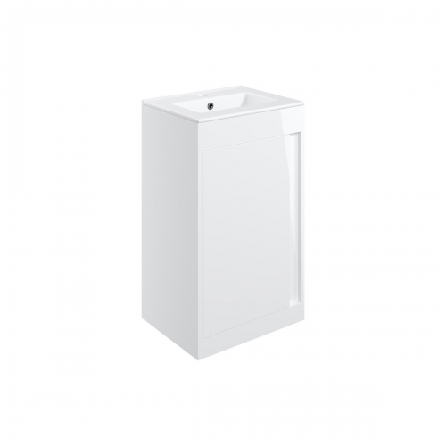 Block 510mm Floor Standing Unit Inc. Basin - White Gloss
