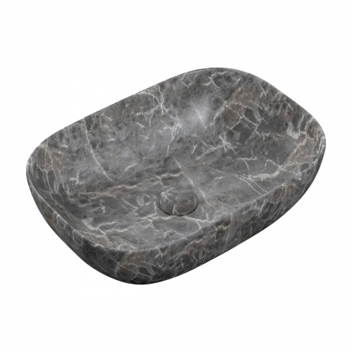 Aldan 460x330mm Ceramic Washbowl - Grey Marble Effect
