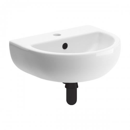 Series11 450x400mm 1TH Cloakroom Basin & Black Bottle Trap