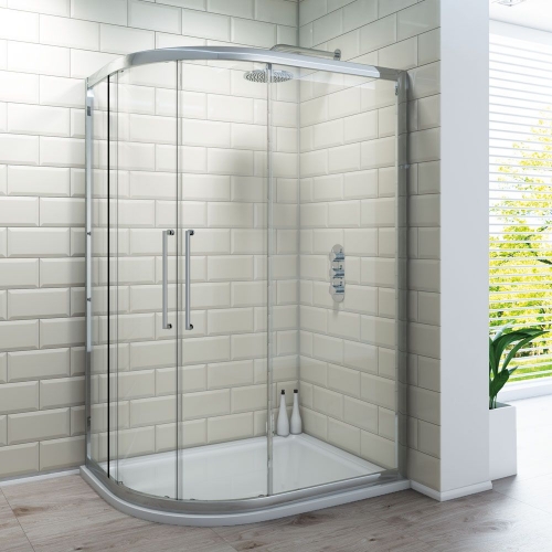 Offset Quadrant Shower Enclosure - Kaso 8 by Voda Design (8mm Thick)