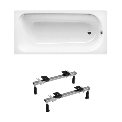 Kaldewei Eurowa 312 Anti Slip Steel Bath 1700 x 700mm 2 Tap Holes Inc Leg Set