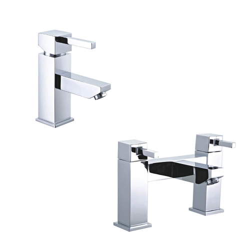 Chrome Mono Basin & Bath Filler Pack - Finsbury