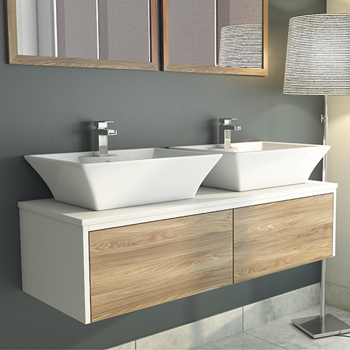 Float 1200mm Wall Vanity Unit & Worktop (Basins Available Separately)