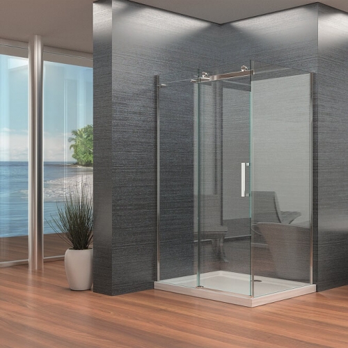 Frameless Single Sliding Shower Door - Kaso 8 by Voda Design (8mm Thick)