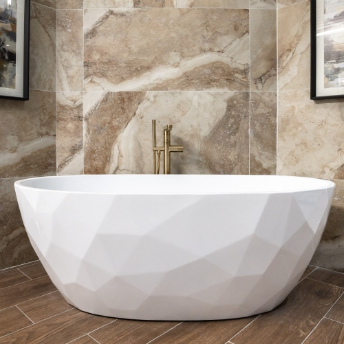 Krystal 1700 x 800 Freestanding Bath (Slim Oflow White Waste)