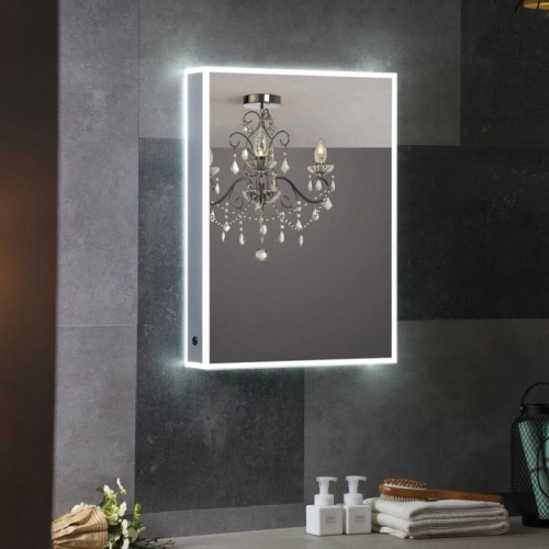 Aluminium Mirror Cabinet with IR Switch and Shaver Socket 525 x 725mm