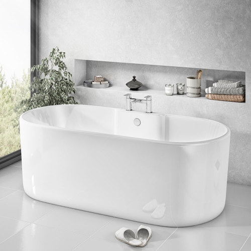 Freestanding Modern Double Ended Freestanding Bath 1700mm - Harlow by Voda Design