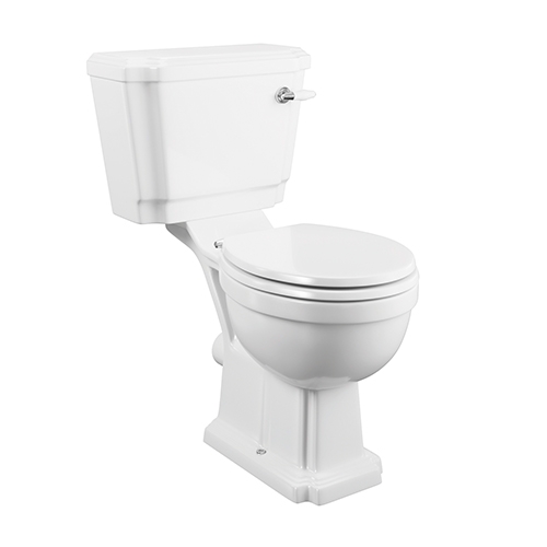 Traditional Close Coupled Toilet WC With Seat