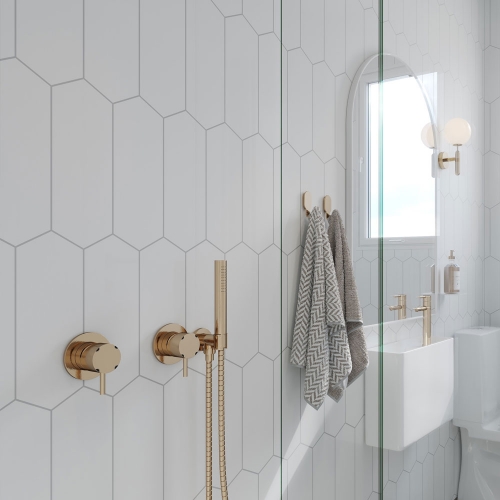 Fibo Urban - 2.4m x 0.6m Wall Panel - Denver White (Elongated Hexagonal) - Pack Of 2