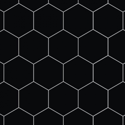 Fibo Urban - 2.4m x 0.6m Wall Panel - Black Silk (Hexagonal) - Single