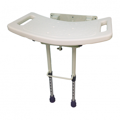 Hinged Shower Seat With Drop Down Leg