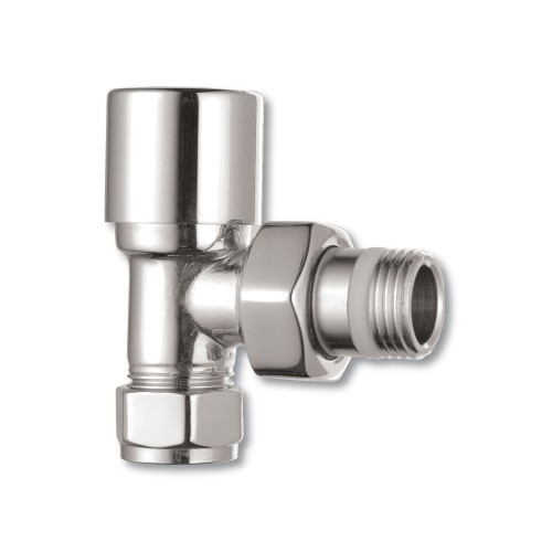 Chrome Angled Contemporary Radiator Valves (Pair) by Voda Design