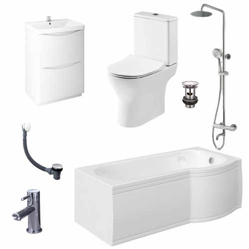 1700mm Shower Bath Complete Suite - Right Hand - VODASUITE16