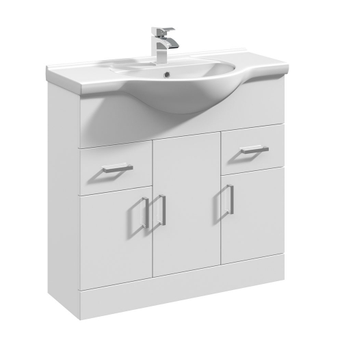 850mm 3 Door Floor Standing With Basin - Oslo By Voda Design