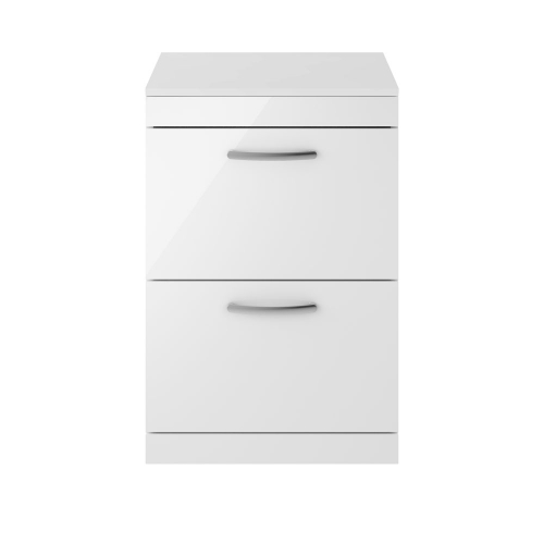 600mm FS 2-Drawer Vanity & Worktop - Gloss White (KOS006)