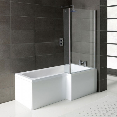 L-Shape 1700x700-850x410mm 0TH Shower Bath  Panel & Screen (RH)